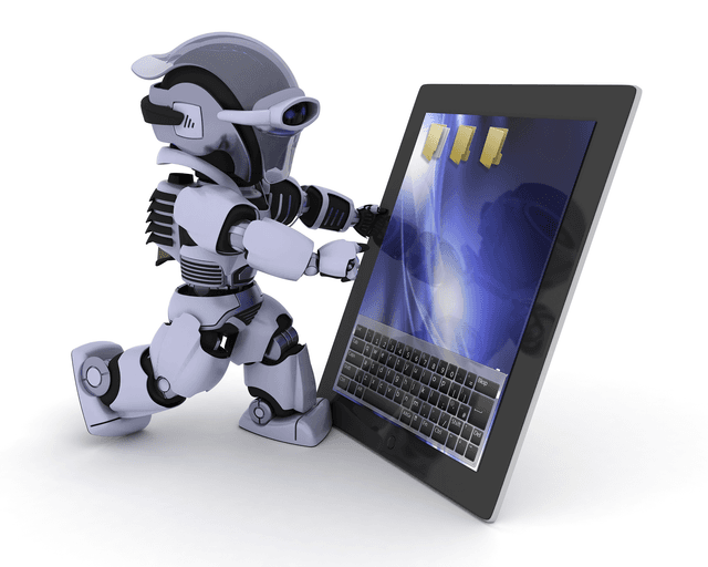 AI Robot with Laptop