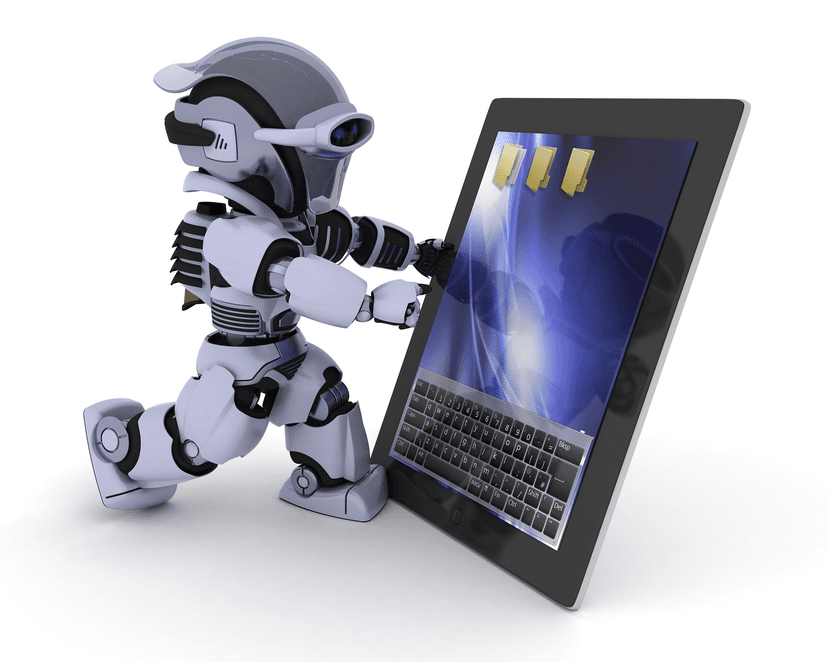 AI Robot with Laptop
